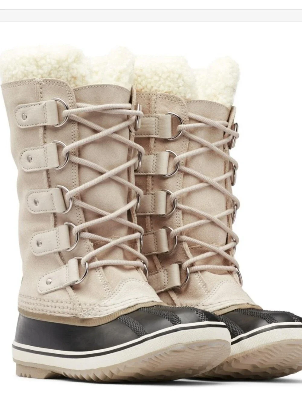 SOREL Joan Of Arctic Waterproof Boots Faux Shearling Cuff Size 5